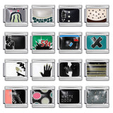 New Nail Art Series Titanium Steel Strap Chain Gold Plated Welding Drip Oil DIY Italian Module Bracelet Accessories Jewelry