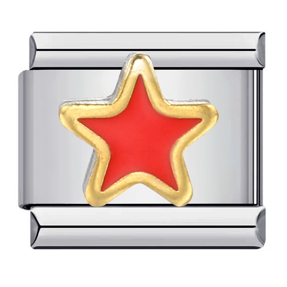 Stainless Steel Italian Module Bracelet Titanium Steel Welding Drip Oil Pattern DIY Bracelet Italian Charm