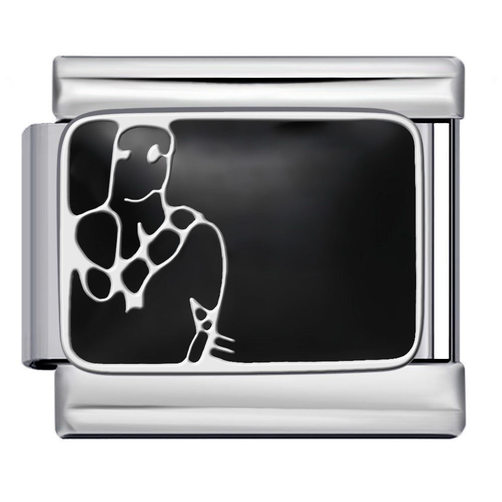 New Nail Art Series Titanium Steel Strap Chain Gold Plated Welding Drip Oil DIY Italian Module Bracelet Accessories Jewelry