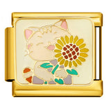 Italian Charm Fashion Stainless Steel Bracelet Gold Silver Welded Drip Oil DIY Modular Jewelry Wholesale