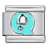 New Titanium Steel Sky Blue English Letter Series DIY Elastic Bracelet Accessories Italian Module Bracelet Alphebat