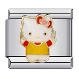 Wholesale DIY Titanium Steel Welded Enamel Drop Charms Italian Link Bracelet Straps with Cute Cartoon Patterns