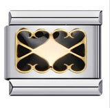 Black Gold Plated Cartoon DIY Italian Modular Bracelet Unique Welded Pattern Stainless Steel Bangle