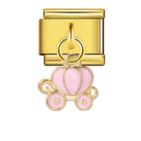 Charm Pendant Hook Style Italian Module Bracelet Titanium Steel Drip Oil Pattern DIY Bracelet Gift for Girls