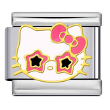 Cute Cartoon Cat Titanium Steel Welded Drip Bracelet DIY Italian Modular Charm Friendship Gift for Besties