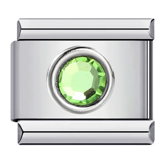 New Circle Colored Stone Italian Module Bracelet Stainless Steel Welding DIY Simple Fashion Bracelet Strap Chain