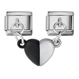 Magnetic Suction Heart-shaped Double Pendant Bracelet Accessory Titanium Steel DIY Free Splicing Italian Module Bracelet