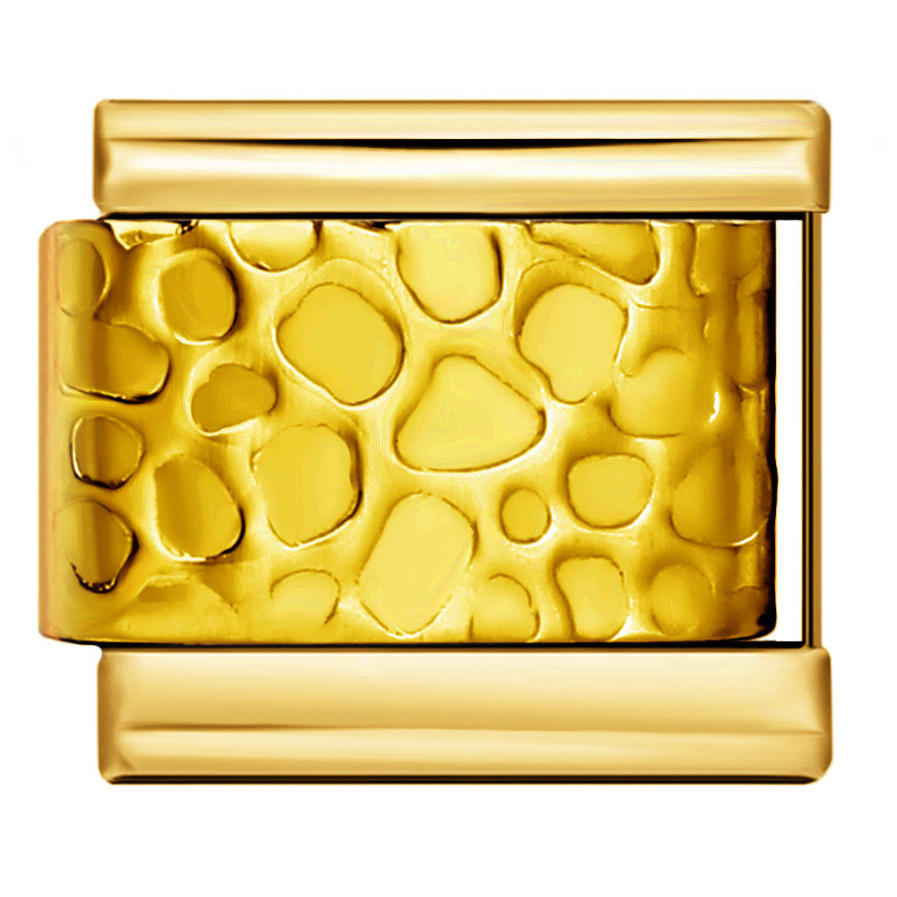 Titanium Steel Gold Silver Stamping Pattern DIY Italian Module Bracelet Italian Charm Bracelet