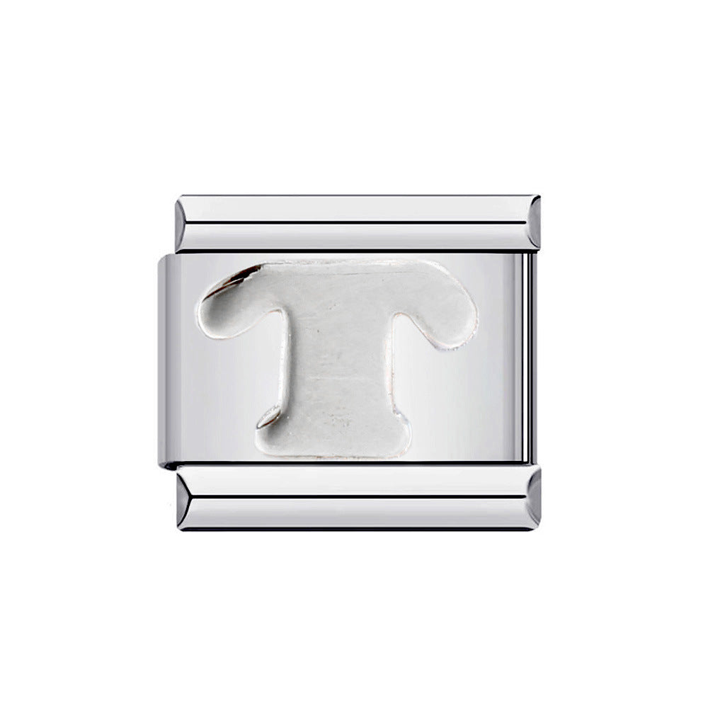 New Titanium Steel Gold Plated DIY Italian Charm Bracelet with Alphabet Letters Customizable Fashion Jewelry