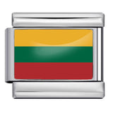 Hot Selling New World Flag Photo Dropper Series Titanium Steel DIY Italian Module Bracelet Accessories Wholesale