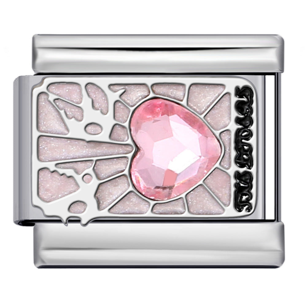 Tarot Series Italian Modular Bracelet DIY Welding Drip Oil Stretch Stainless Steel Chain