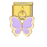 Charm Pendant Hook Style Italian Module Bracelet Titanium Steel Drip Oil Pattern DIY Bracelet Gift for Girls