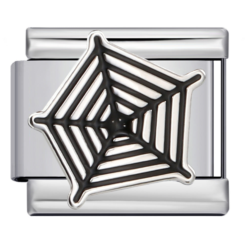 Mexican Elements Italian Module Bracelet Titanium Steel Welding Drip Oil Pattern DIY Bracelet Accessories Wholesale