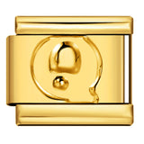 Golden Concave Letter Series Italian Module Bracelet Titanium Steel Stamping DIY Elastic Splicing Bracelet Accessories