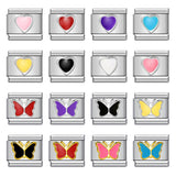 Titanium Steel Love Butterfly Stamping Pattern Color Drip Oil DIY Italian Module Bracelet Italian Charm Reference Knowledge 70/1000 T