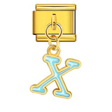 Gold Background, Colorful Oil Dripping Letters, Italian Module Bracelet, Titanium Steel Welded Hook, Fashionable and Simple Wristband Accessory