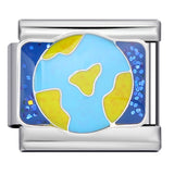 Space Planet Italy Module Bracelet Stainless Steel Welding Drip Oil Pattern DIY Elastic Personalized Bracelet