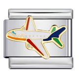 Italian Style Modular Bracelet with Transport Elements Titanium Steel Oil Dropping Design DIY Wristband