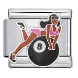 European and American Cross-border Italian Module Bracelet DIY Titanium Steel Welding Pattern Gold-plated Drip Oil Bracelet Accessories Wholesale