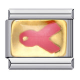 Fresh Titanium Steel Gold Plated Drip Oil Cartoon DIY Italian Module Bracelet Stainless Steel Welded Pattern Strap Chain