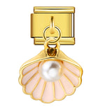 New Pearl Gemstone Hook Pendant Italian Module Bracelet DIY Elastic Splicing Stainless Steel Bracelet