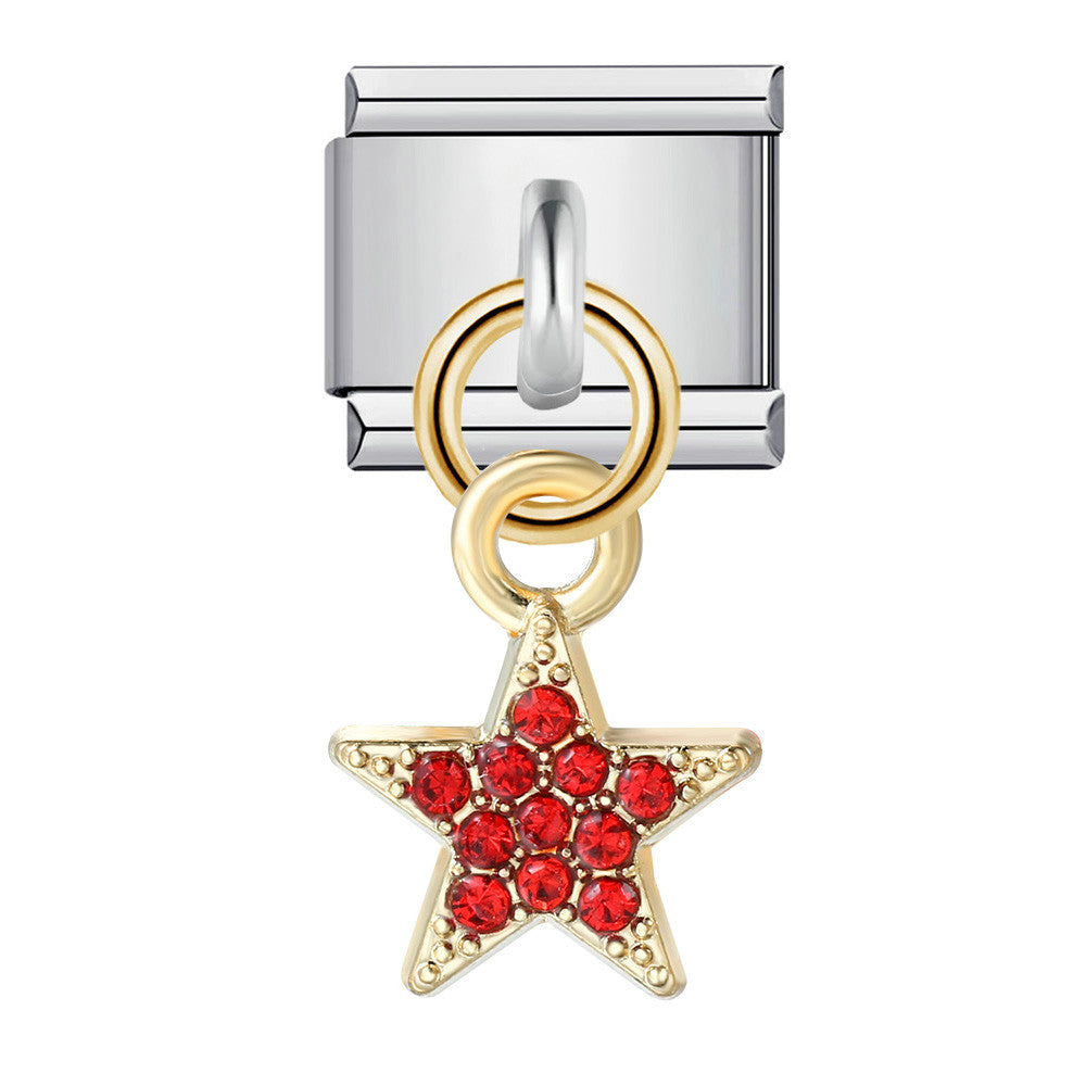 Hot Selling New Product Magnetic Pentagram Italian Module Bracelet Titanium Steel Double Hook DIY Free Splicing Bracelet