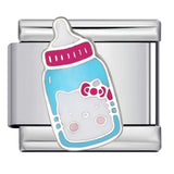 Cute Cartoon Cat Titanium Steel Welded Drip Bracelet DIY Italian Modular Charm Friendship Gift for Besties