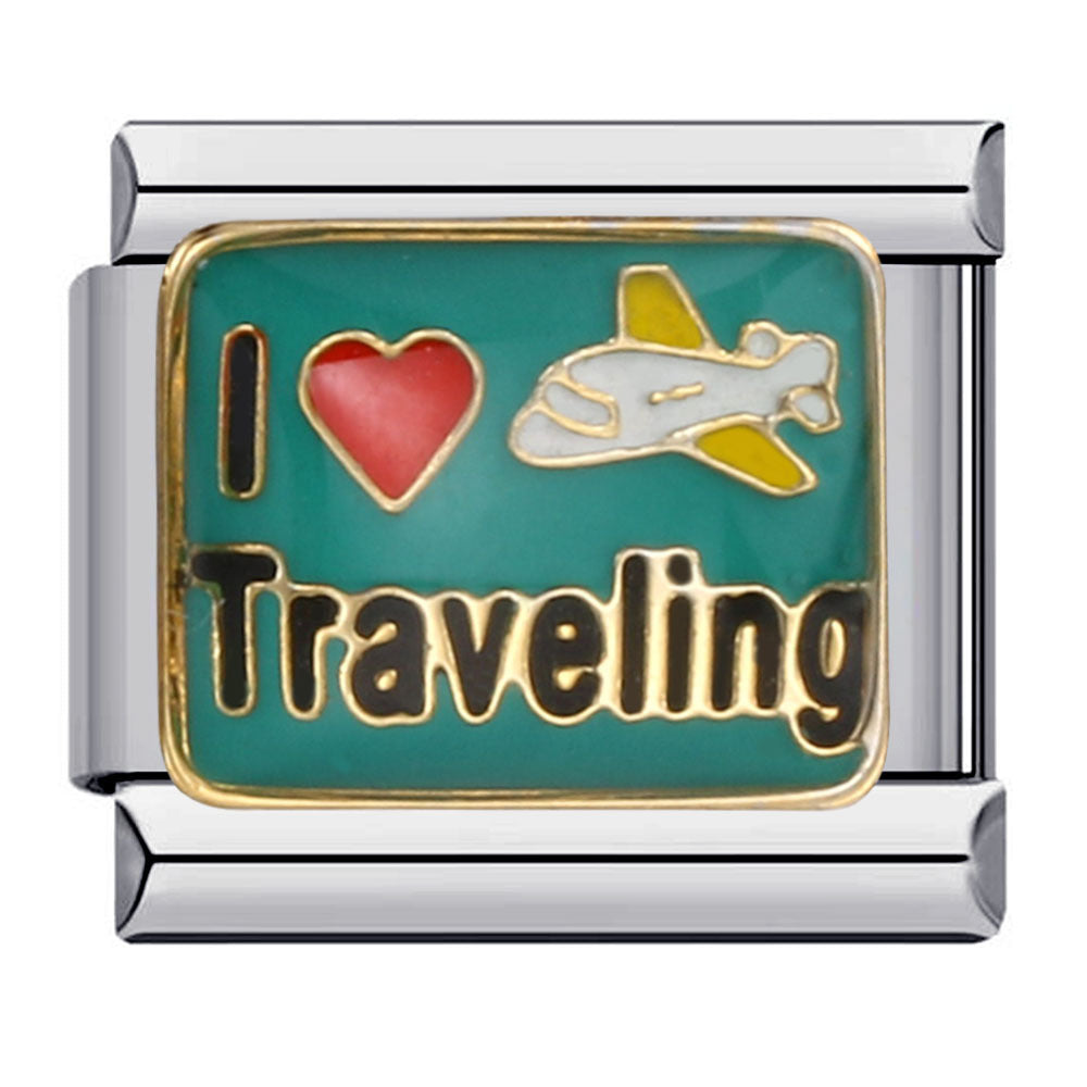 Italian Style Modular Bracelet with Transport Elements Titanium Steel Oil Dropping Design DIY Wristband