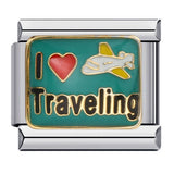 Italian Style Modular Bracelet with Transport Elements Titanium Steel Oil Dropping Design DIY Wristband