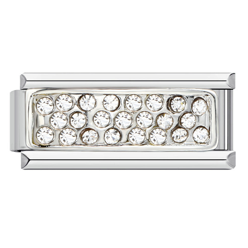 Long Diamond Studded Italian Module Bracelet, New Titanium Steel Welded Oil Drop Cartoon DIY Splicing Bracelet