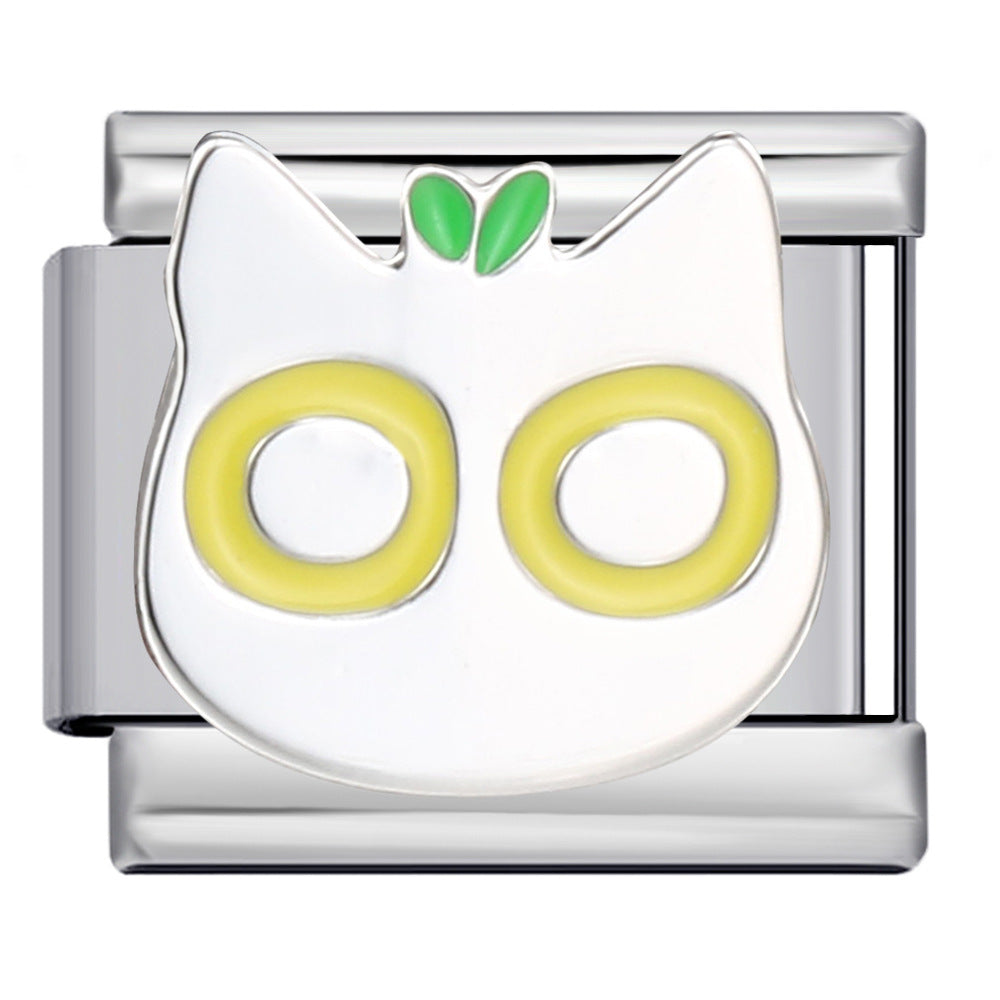 Pet Crowd Elements Italian Module Bracelet Welding Pattern Drip Oil DIY Elastic Splicing Stainless Steel Bracelet