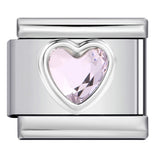 New Love Micro Inlaid Gemstone Italian Module Bracelet Stainless Steel Stamped Crystal Elastic Wristband Accessory