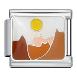 Fresh Illustration Series Italian Module Bracelet Titanium Steel Gold Plated Drip Oil DIY Welding Pattern Strap Chain