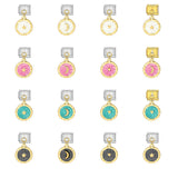 Round Pendant with Gold and Silver Base, Italian Module Bracelet, Titanium Steel Drip Oil Hook, Fashionable DIY Versatile Bracelet