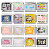 New Personalized English Italian Module Bracelet Titanium Steel Welding Drip Oil DIY Elastic Free Splicing Bracelet