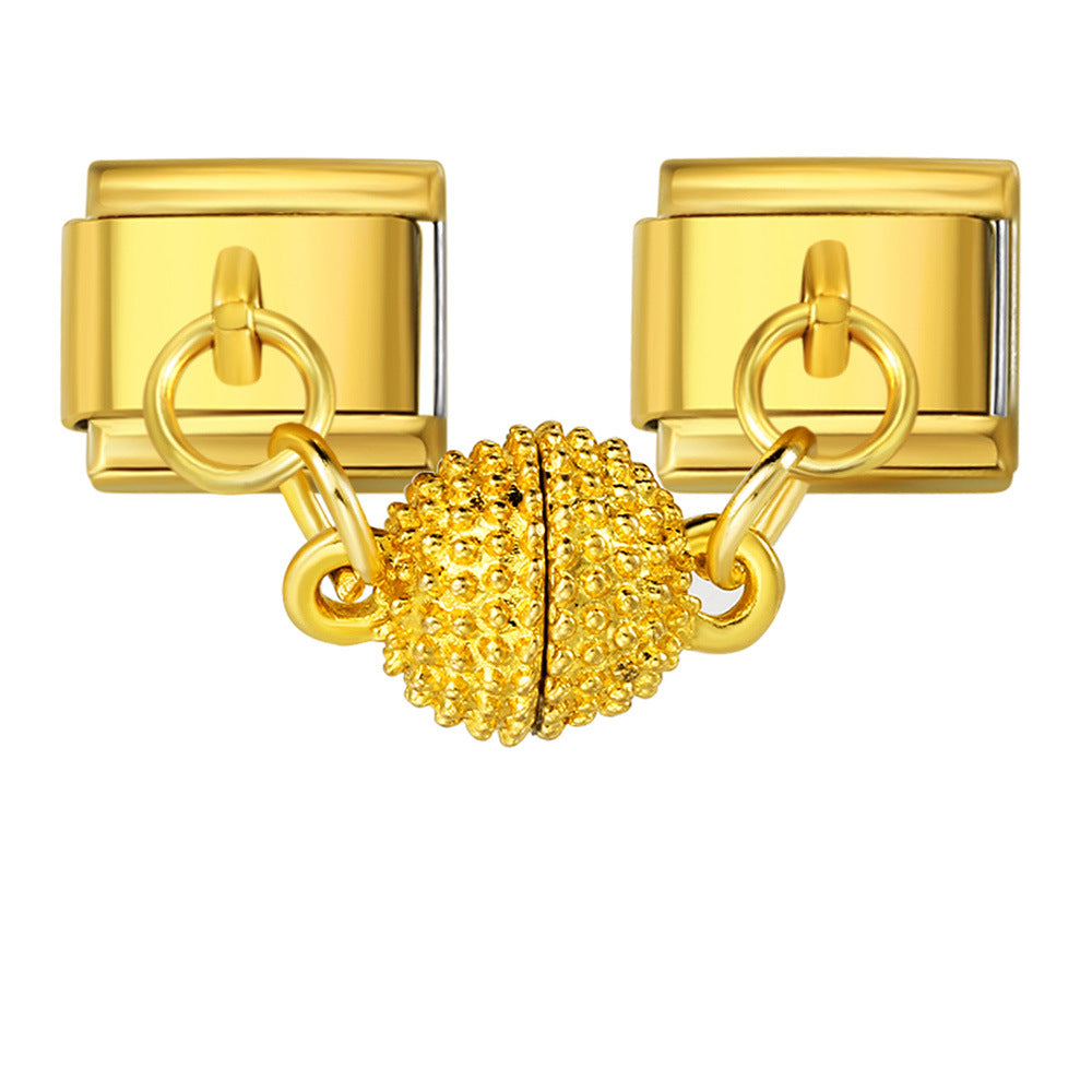 Magnetic Suction Heart-shaped Double Pendant Bracelet Accessory Titanium Steel DIY Free Splicing Italian Module Bracelet