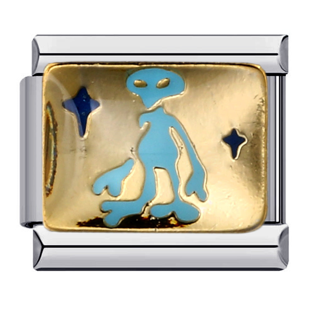 Stainless Steel Welding Drip Oil Animal DIY Italian Module Bracelet Italian Charm Bracelet