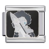 Italian Module Bracelet Peace Series Stainless Steel Welding Drip Oil Pattern DIY Elastic Splicing Strap Chain