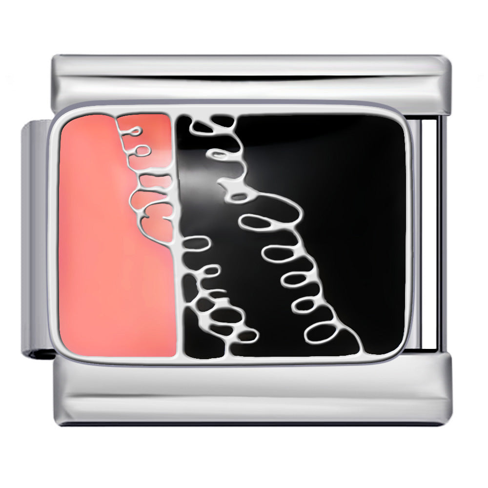 New Nail Art Series Titanium Steel Strap Chain Gold Plated Welding Drip Oil DIY Italian Module Bracelet Accessories Jewelry