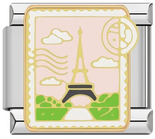 Architectural Logo Italian Module Bracelet DIY Welding Drip Oil Bracelet Elastic Splicing Stainless Steel Strap Chain