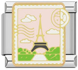 Architectural Logo Italian Module Bracelet DIY Welding Drip Oil Bracelet Elastic Splicing Stainless Steel Strap Chain