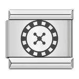 Laser Carving Chess and Card Game Italian Module Bracelet Stainless Steel DIY Splicing Elastic Bracelet