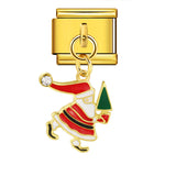 Single Hook Christmas Style Italian Module Bracelet with Gold Sole and Elastic Splicing DIY Titanium Steel Strap Chain