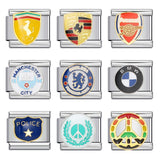 Logo Element Titanium Steel Welded Gold-plated Drip Oil Bracelet DIY Italian Module Bracelet Elastic Splicing Strap Chain