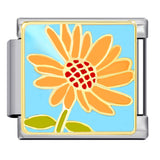 Flower Series Italian Module Bracelet Stainless Steel Welding Gold Plating Drip Oil DIY Elastic Bracelet Accessories Wholesale