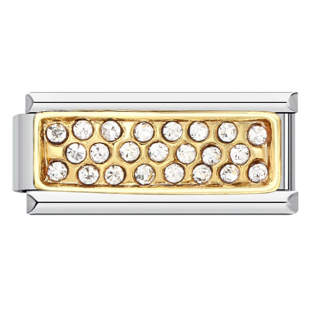 Long Diamond Studded Italian Module Bracelet, New Titanium Steel Welded Oil Drop Cartoon DIY Splicing Bracelet