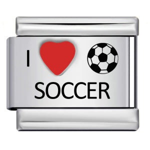 Laser Engraved Red Heart-shaped Ball Pattern Charm Module Titanium Steel DIY Free Splicing Italian Bracelet