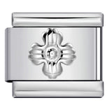 Titanium Steel Convex Silver Stamped DIY Italian Charm Bracelet with Unique Patterns