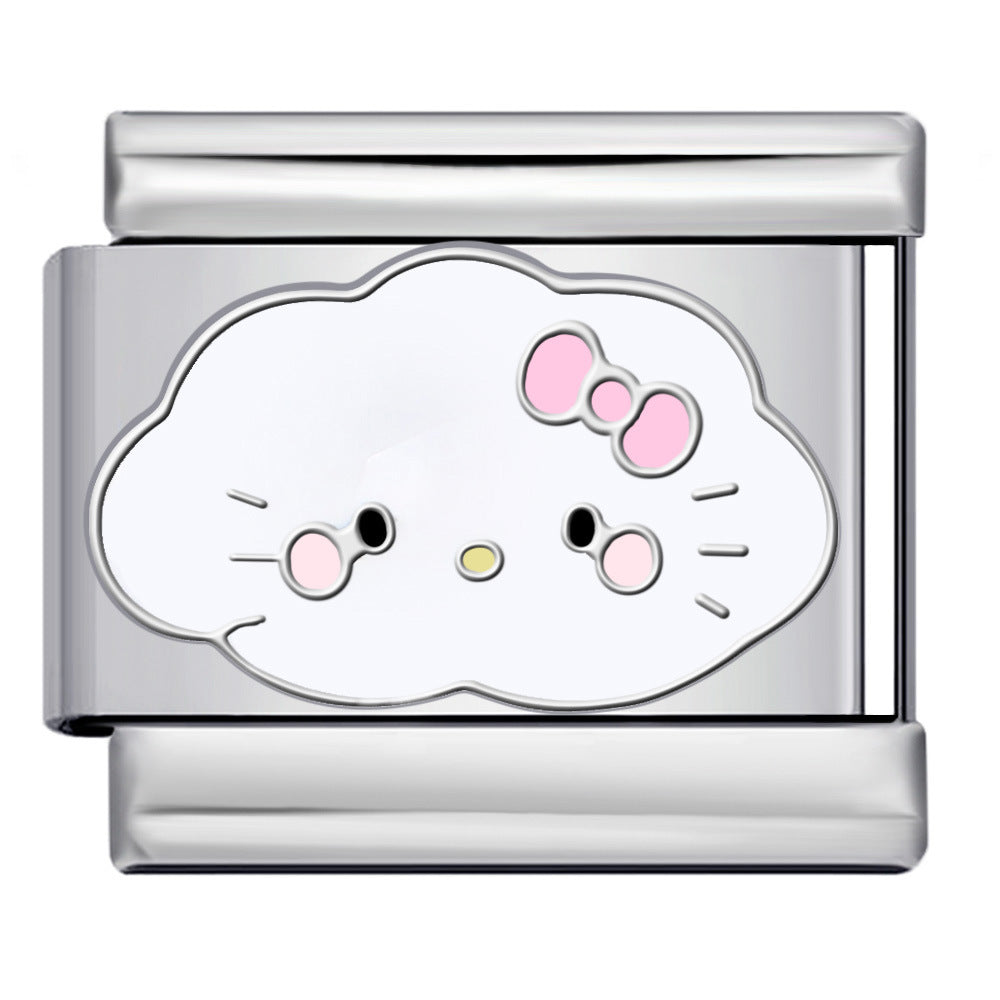 New Cute Cartoon Pattern Italian Module Bracelet Titanium Steel Gold Plated Welding DIY Strap Chain Bracelet