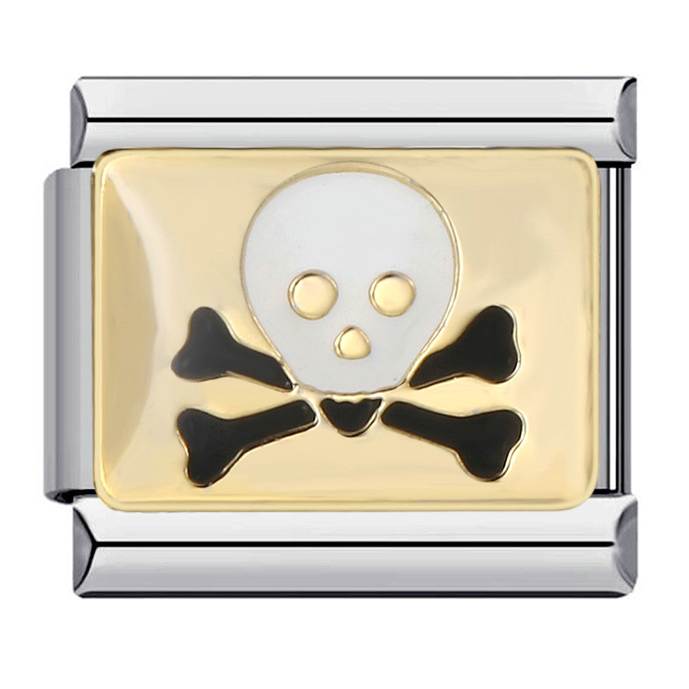 European and American Popular Halloween Module Bracelet with Titanium Steel Welding and Oil Dripping Dark Pattern Italian Modular